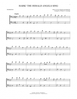 page one of Hark! The Herald Angels Sing (Trombone Transcription)