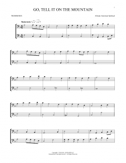 page one of Go, Tell It On The Mountain (Trombone Transcription)