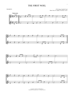 page one of The First Noel (Trumpet Duet)