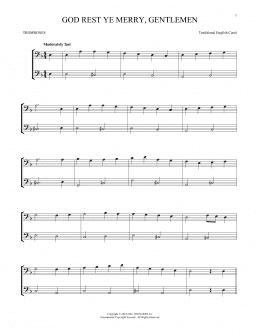 page one of God Rest Ye Merry, Gentlemen (Trombone Transcription)