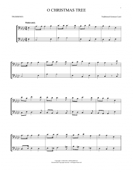 page one of O Christmas Tree (Trombone Transcription)