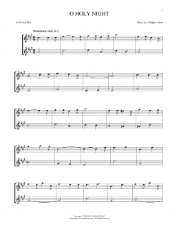 page one of O Holy Night (Alto Sax Duet)