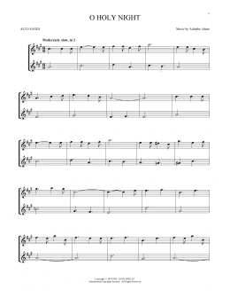 O Holy Night  Saxophone Sheet Music