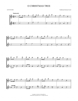 page one of O Christmas Tree (Alto Sax Duet)