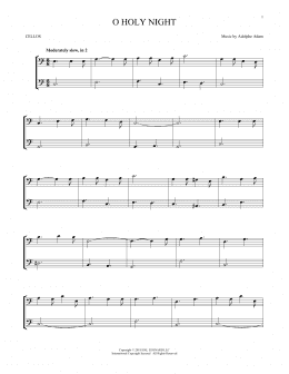 page one of O Holy Night (Cello Duet)