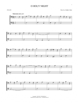 page one of O Holy Night (Cello Duet)