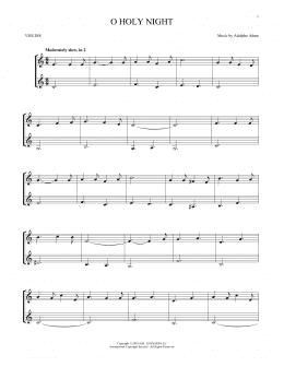 page one of O Holy Night (Violin Duet)