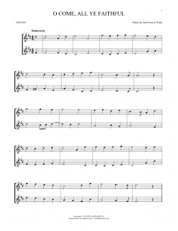 page one of O Come, All Ye Faithful (Violin Duet)