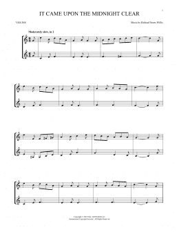 page one of It Came Upon The Midnight Clear (Violin Duet)