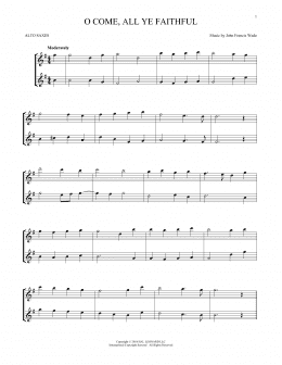 page one of O Come, All Ye Faithful (Alto Sax Duet)