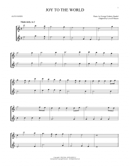 page one of Joy To The World (Alto Sax Duet)