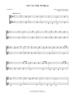 page one of Joy To The World (Clarinet Duet)