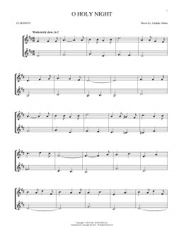 page one of O Holy Night (Clarinet Duet)