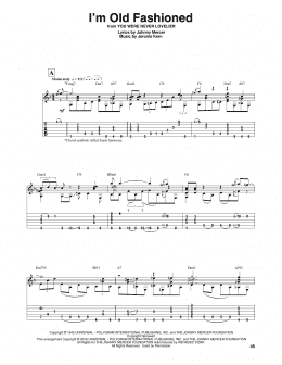 page one of I'm Old Fashioned (Solo Guitar)