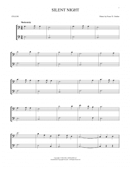 page one of Silent Night (Cello Duet)