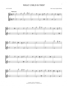 page one of What Child Is This? (Alto Sax Duet)