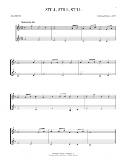 page one of Still, Still, Still (Clarinet Duet)