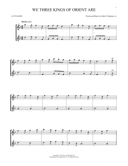 page one of We Three Kings Of Orient Are (Alto Sax Duet)