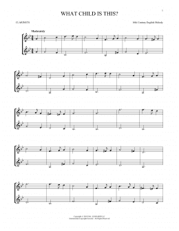 page one of What Child Is This? (Clarinet Duet)