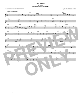 page one of The Swan (Le Cygne) (Lead Sheet / Fake Book)