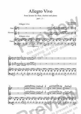 page one of Sonate for flute, clarinet and piano	- Part 3