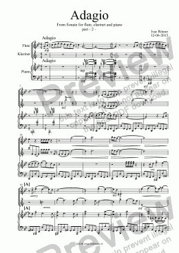 page one of Sonate for flute, clarinet and piano	- Part 2