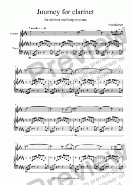 page one of Journey for clarinet en harp