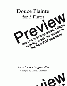 page one of Douce Plainte - Flute Trio