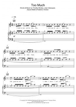 page one of Too Much (featuring Timbaland) (Piano, Vocal & Guitar Chords (Right-Hand Melody))