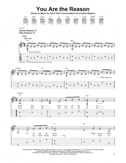 page one of You Are The Reason (Easy Guitar Tab)