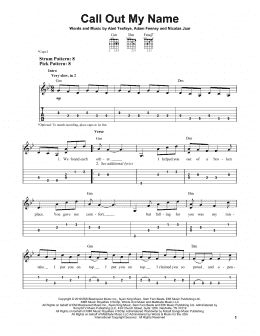 page one of Call Out My Name (Easy Guitar Tab)