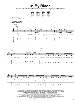 page one of In My Blood (Easy Guitar Tab)