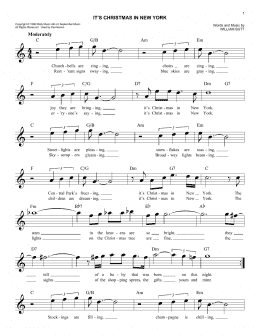 page one of It's Christmas In New York (Lead Sheet / Fake Book)