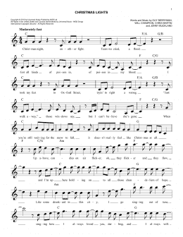 page one of Christmas Lights (Easy Lead Sheet / Fake Book)