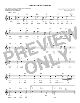 page one of Christmas Auld Lang Syne (Easy Lead Sheet / Fake Book)