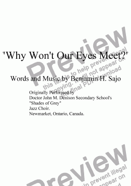 page one of Why Won't Our Eyes Meet?