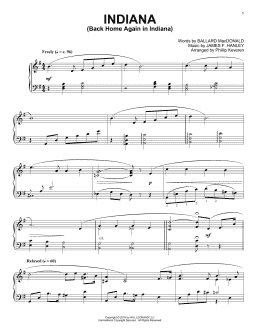page one of Indiana (Back Home Again In Indiana) [Jazz version] (arr. Phillip Keveren) (Piano Solo)