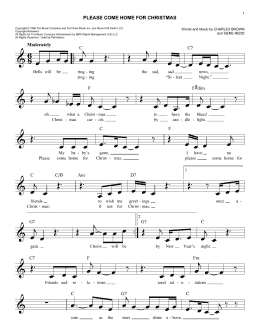 page one of Please Come Home For Christmas (Easy Lead Sheet / Fake Book)