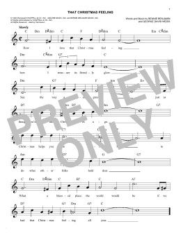 page one of That Christmas Feeling (Easy Lead Sheet / Fake Book)