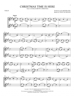 page one of Christmas Time Is Here (Violin Duet)