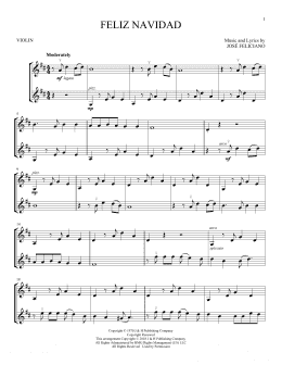page one of Feliz Navidad (Violin Duet)