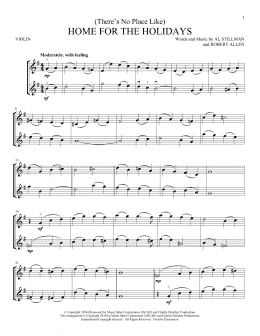 page one of (There's No Place Like) Home For The Holidays (Violin Duet)
