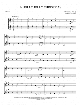page one of A Holly Jolly Christmas (Violin Duet)