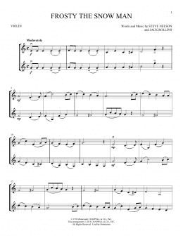 page one of Frosty The Snow Man (Violin Duet)