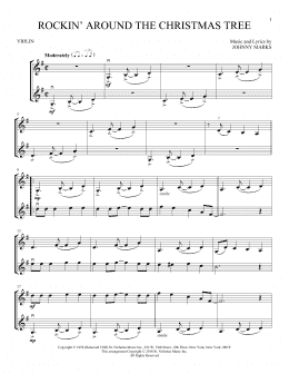 page one of Rockin' Around The Christmas Tree (Violin Duet)