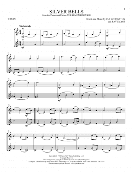 page one of Silver Bells (Violin Duet)
