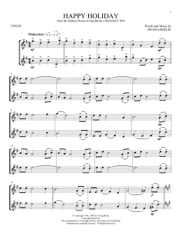 page one of Happy Holiday (Violin Duet)