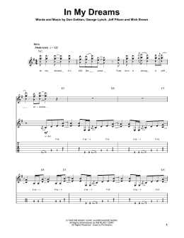 page one of In My Dreams (Guitar Tab (Single Guitar))