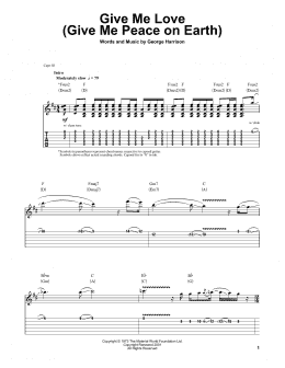 page one of Give Me Love (Give Me Peace On Earth) (Guitar Tab (Single Guitar))