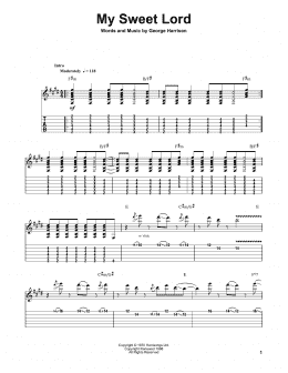 page one of My Sweet Lord (Guitar Tab (Single Guitar))